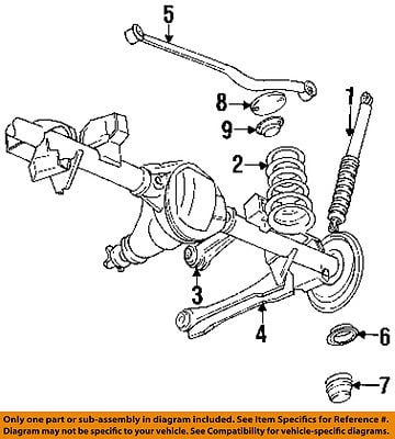 jeep chrysler oem 1998 grand cherokee rear suspension bumper